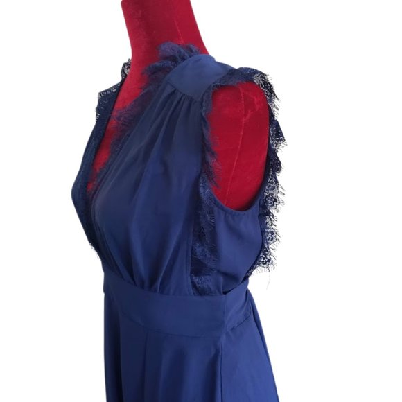 NEW Navy Valetta Maxi Dress V-neck Lace Sleeveless - Picture 9 of 14